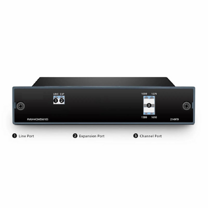 FyberOptix 4 Channels CWDM Mux or Demux, 1550-1610nm, with Expansion Port, 1.5dB Typical IL, LC/UPC, Single Fiber, FMU Plug-in Module
