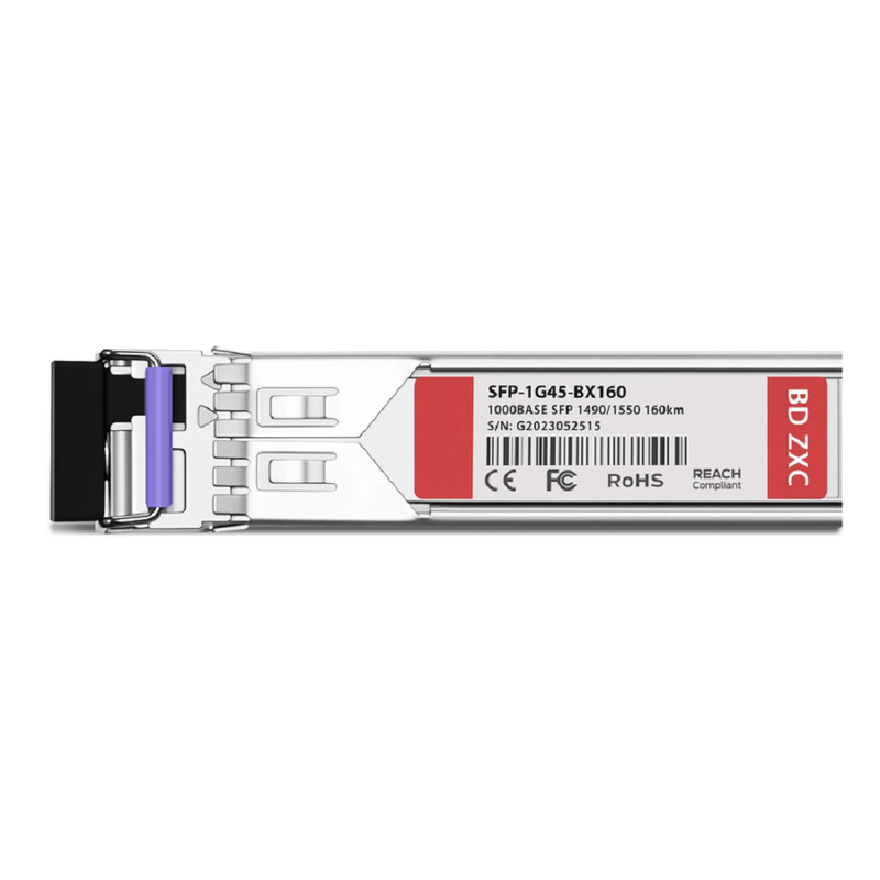 FyberOptix Intel Compatible 1000BASE-BX-U SFP BiDi 1490nm-TX/1550nm-RX 160km DOM Simplex LC/UPC SMF Optical Transceiver Module