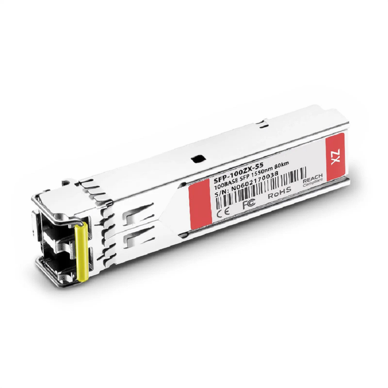 FyberOptix Cisco GLC-FE-100ZX Compatible 100BASE-ZX SFP 1550nm 80km DOM Duplex LC SMF Optical Transceiver Module