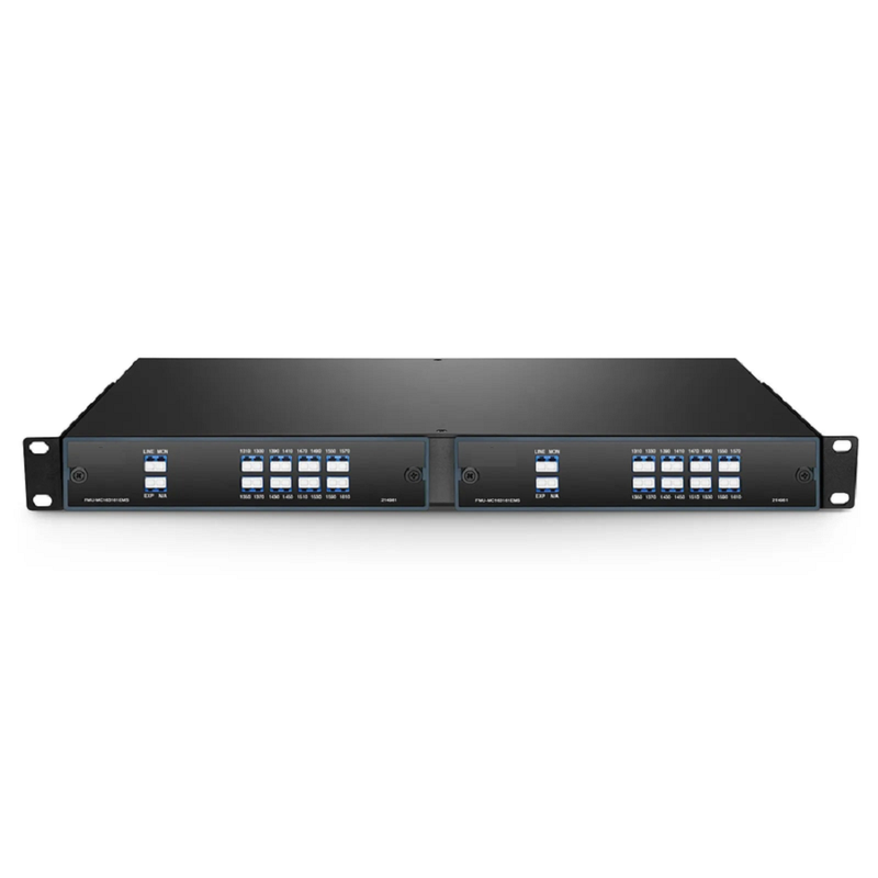 FyberOptix 16 Channels CWDM Mux or Demux, 1310-1610nm, with Monitor and Expansion Port, 4.5dB Typical IL, LC/UPC, Single Fiber, FMU Plug-in Module