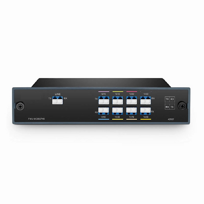 FyberOptix 8 Channels CWDM Mux Demux, 1270-1450nm (Skip 1390, 1410nm), 2.5dB Typical IL, LC/UPC, Dual Fiber, FMU Plug-in Module
