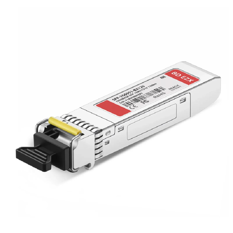 FyberOptix Cisco GLC-BX80-DA Compatible 1000BASE-BX-D SFP BiDi 1550nm-TX/1490nm-RX 80km DOM Simplex LC/UPC SMF Optical Transceiver Module