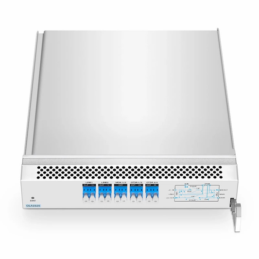 FyberOptix D7000 OLA2525, DWDM EDFA In-line Amplifier with Dual LA 15-25dB Gain, 21.5dBm Output for D7000 Series Managed Chassis, with Built in OSC, VOA