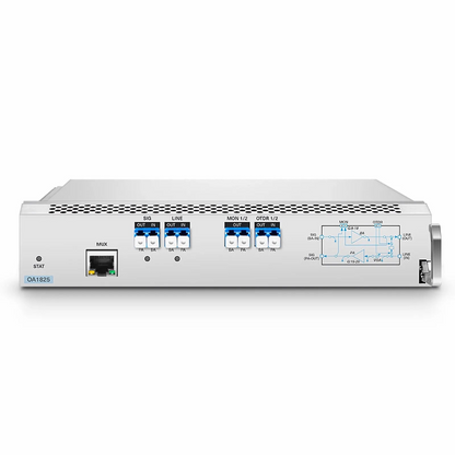 FyberOptix D7000 OA1825, DWDM EDFA Bidirectional Amplifier with PA 15-25dB and BA 8-18dB Gain, 21.5dBm Output for D7000 Series Managed Chassis, with Built in OSC, VOA