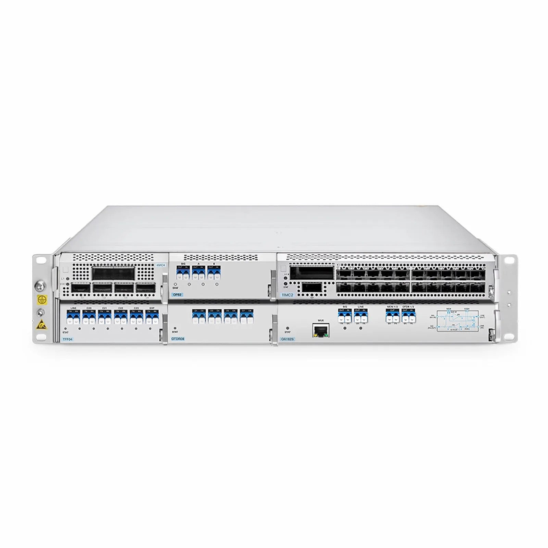 FyberOptix D7000-CH2U, 8 Slots 2U Unloaded Chassis, Support Single-wavelength 200G/400G, Up to 3.2Tbps Capacity, Redundant AC PSUs, Support AmpCon-T/WebGUI Network Management