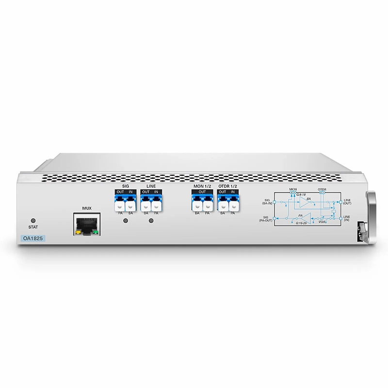 FyberOptix D7000 OA1825, DWDM EDFA Bidirectional Amplifier with PA 15-25dB and BA 8-18dB Gain, 21.5dBm Output for D7000 Series Managed Chassis, with Built in OSC, VOA