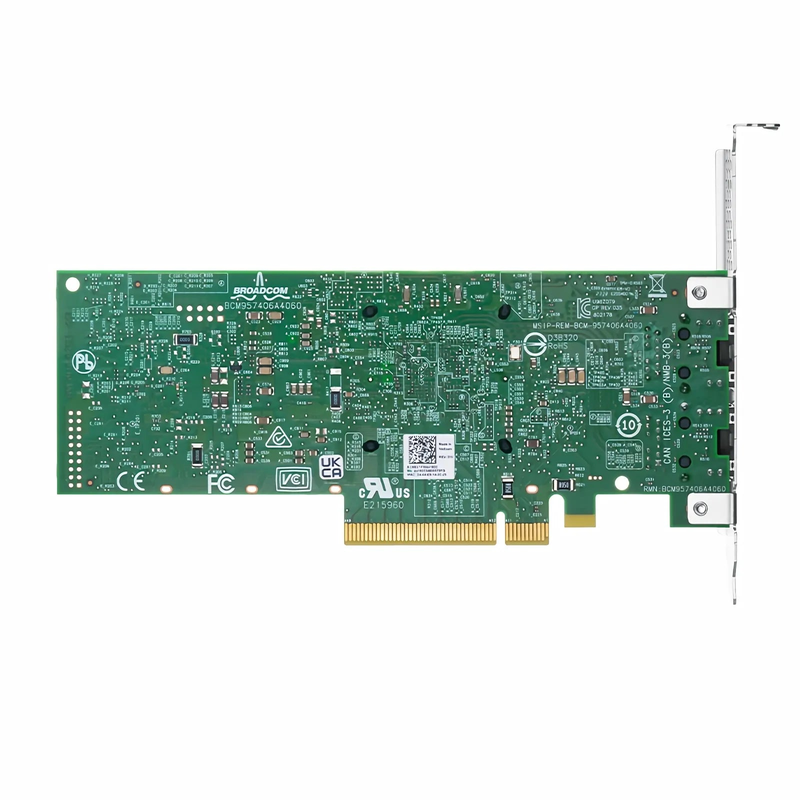 FyberOptix BroadcomÃ‚Â® BCM957416A4160C Ethernet Network Interface Card, P210TP 10GbE Dual-port RJ45, PCIe 3.0 x8, Standard & Low Profile