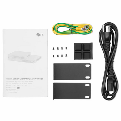 FyberOptix S2500L-24T, 24-Port Gigabit Ethernet L2 Unmanaged Switch, 24 x 10/100/1000M Gigabit RJ45, Fanless, Desktop/Rackmount