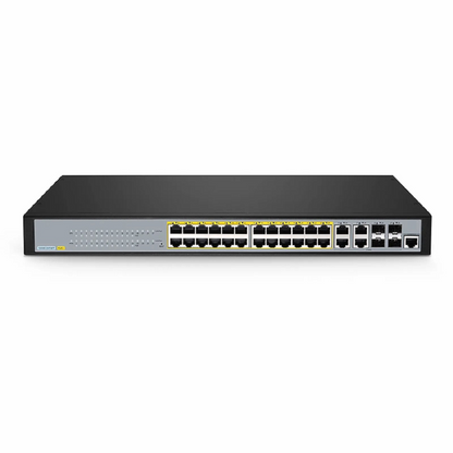 FyberOptix S3250-24TF-U, 24-Port Gigabit Ethernet L2 PoE++ Switch24 x PoE+ Ports @370Wwith 2 x 1Gb Combo Uplinks
