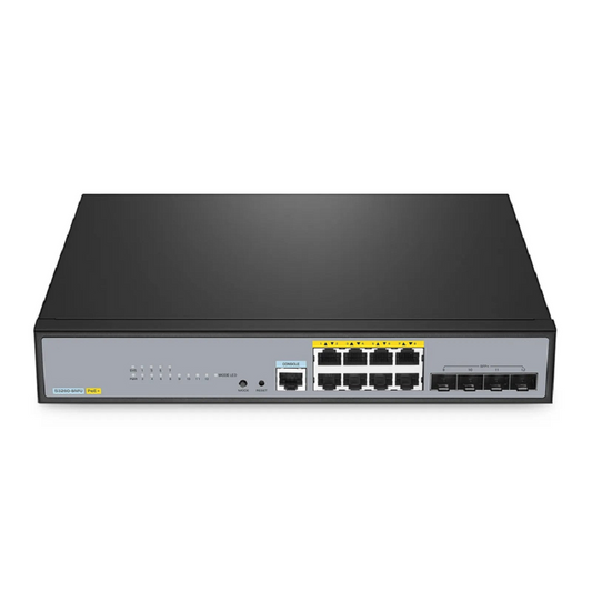 FyberOptix S2805S-8TF-P, 8-Port Gigabit Ethernet L2 Smart Managed PoE+ Switch, 8 x PoE+ Ports @140W, with 2 x 1Gb SFP Uplinks, Realtek Chip