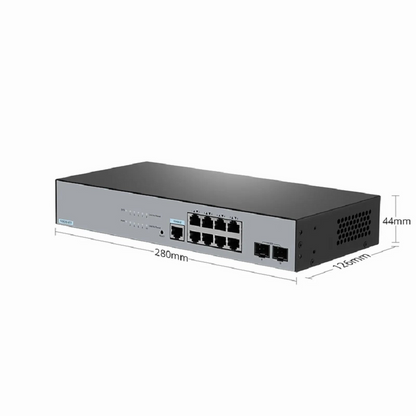 FyberOptix S2805S-8TF, 8-Port Gigabit Ethernet L2 Smart Managed Switch, 8 x Gigabit RJ45, with 2 x 1Gb SFP Uplinks, Fanless