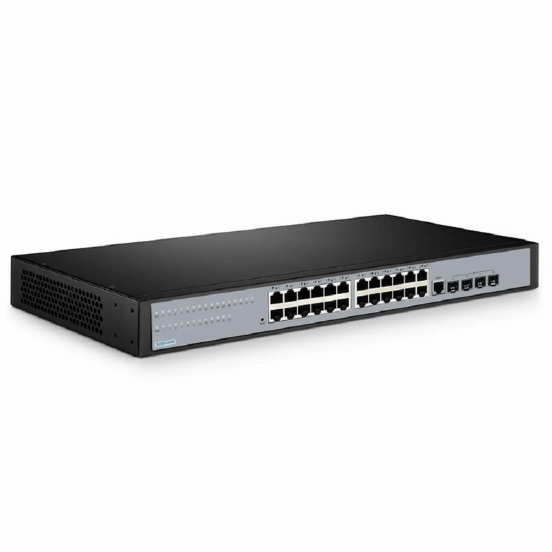 FyberOptix S3700-24T4F, 24-Port Gigabit Ethernet L2+ Switch, 24 x Gigabit RJ45, with 4 x 1Gb SFP Uplinks, Fanless