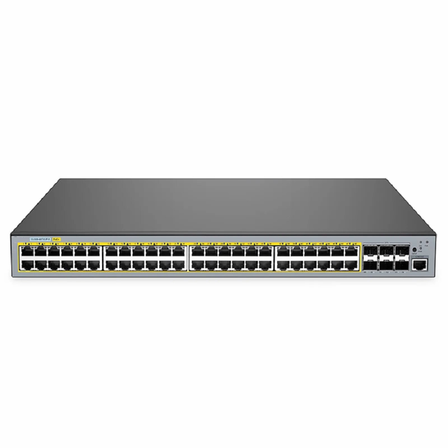 FyberOptix S5500-48T6SP-R, 48-Port Gigabit Ethernet L3 PoE+ Switch, 48 x PoE+ Ports @760W, with 6 x 10Gb SFP+, Support Stacking