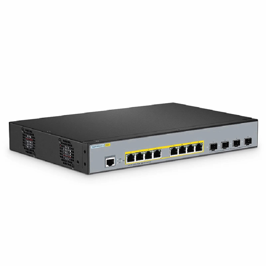 FyberOptix S3200-8MG4S-U, 8-Port Ethernet L2+ Managed PoE+ Switch, 8 x 100M/1000M/2.5G Multi-Gigabit RJ45, with 4 x 10Gb SFP+ Uplinks