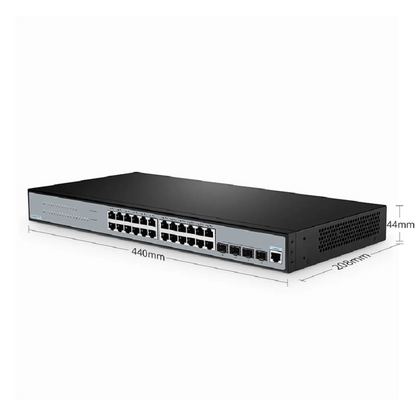 FyberOptix S2805S-24TF, 24-Port Gigabit Ethernet L2 Smart Managed Switch, 24 x Gigabit RJ45, with 4 x 1Gb SFP Uplinks, Fanless