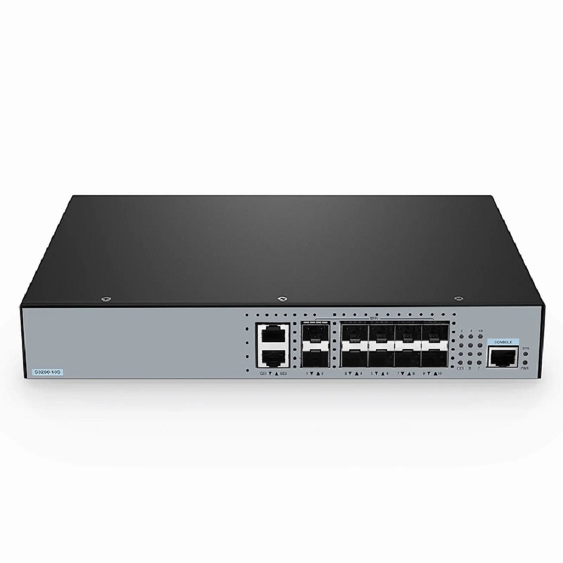 FyberOptix S3260-10S, 10-Port Ethernet L3 Managed Switch, 10 x 10Gb SFP+, with 2 x Gigabit RJ45, Support Stacking