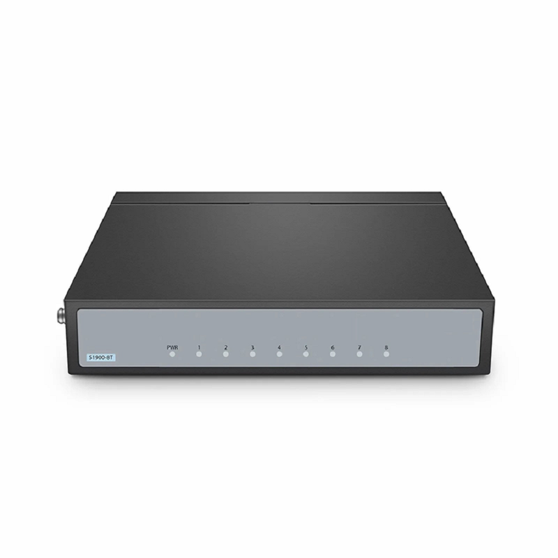 FyberOptix S1900-5T, 5-Port Gigabit Ethernet L2 Unmanaged Switch, 5x 10/100/1000BASE-T RJ45, Metal, Fanless, Desktop/Wall-Mount