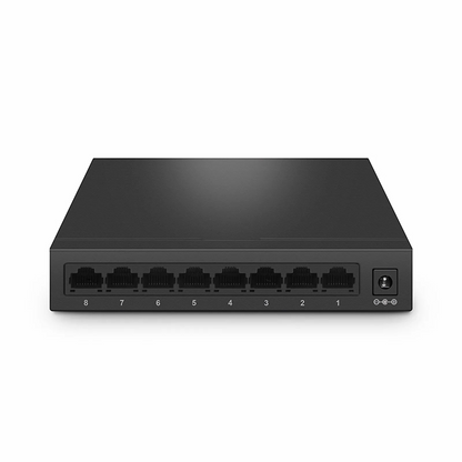 FyberOptix S1900-8T, 8-Port Gigabit Ethernet L2 Unmanaged Switch, 8x 10/100/1000BASE-T RJ45, Metal, Fanless, Desktop/Wall-Mount