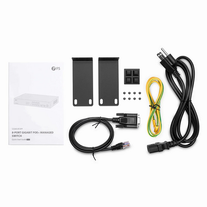 FyberOptix S3260-8T2FP, 8-Port Gigabit Ethernet L2+ PoE+ Switch, 8 x PoE+ Ports @240W, with 2 x 1Gb SFP Uplinks, Support IEEE 802.3af/at