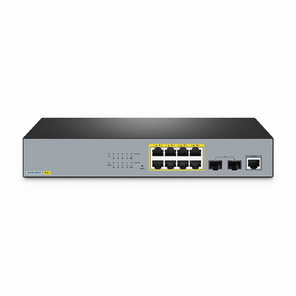 FyberOptix S3260-8T2FP, 8-Port Gigabit Ethernet L2+ PoE+ Switch, 8 x PoE+ Ports @240W, with 2 x 1Gb SFP Uplinks, Support IEEE 802.3af/at