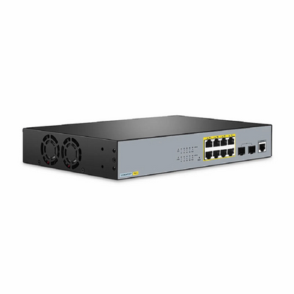 FyberOptix S3260-8T2FP, 8-Port Gigabit Ethernet L2+ PoE+ Switch, 8 x PoE+ Ports @240W, with 2 x 1Gb SFP Uplinks, Support IEEE 802.3af/at