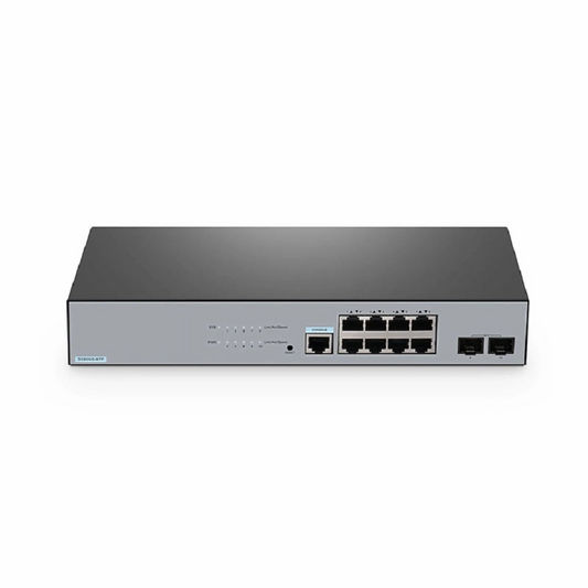 FyberOptix S2805S-8TF, 8-Port Gigabit Ethernet L2 Smart Managed Switch, 8 x Gigabit RJ45, with 2 x 1Gb SFP Uplinks, Fanless