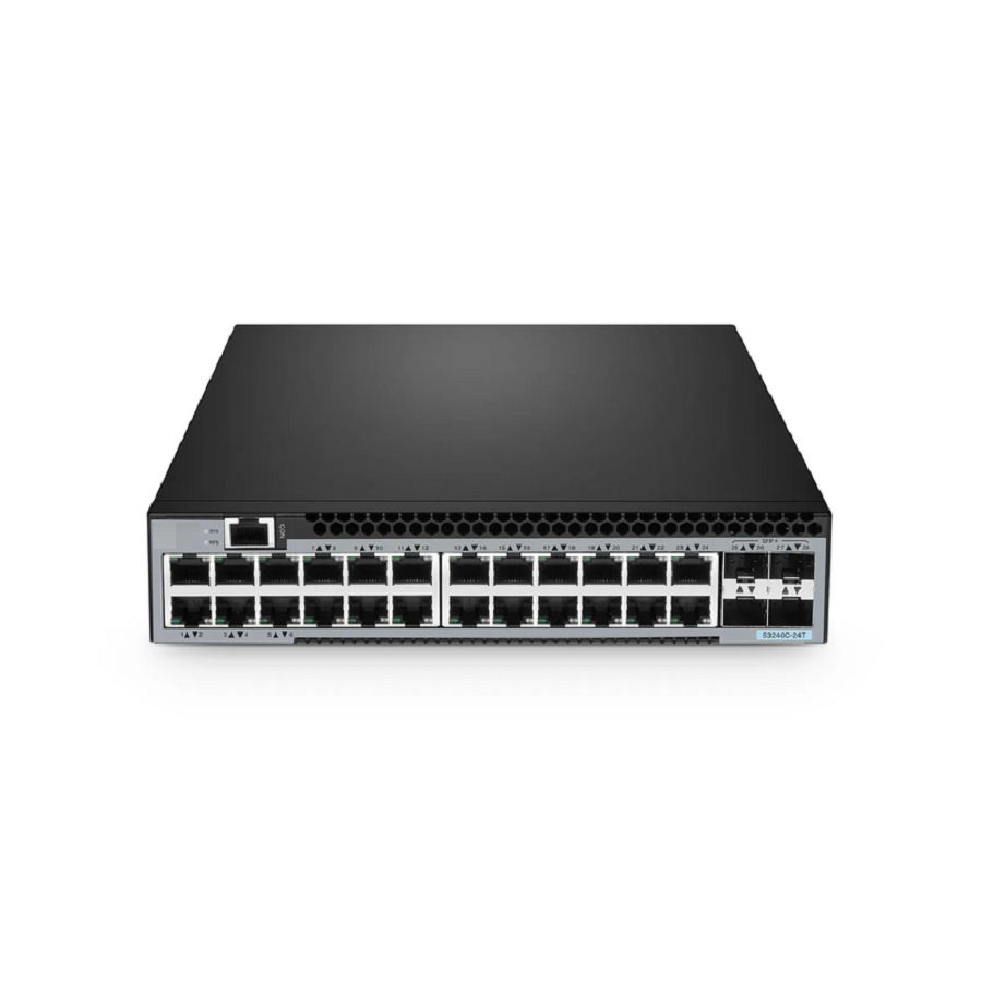 FyberOptix S3240C-24T, 24-Port Ethernet L2+ Compact Half-Width Switch, 24 x Gigabit RJ45, with 4 x 10Gb SFP+ Uplinks