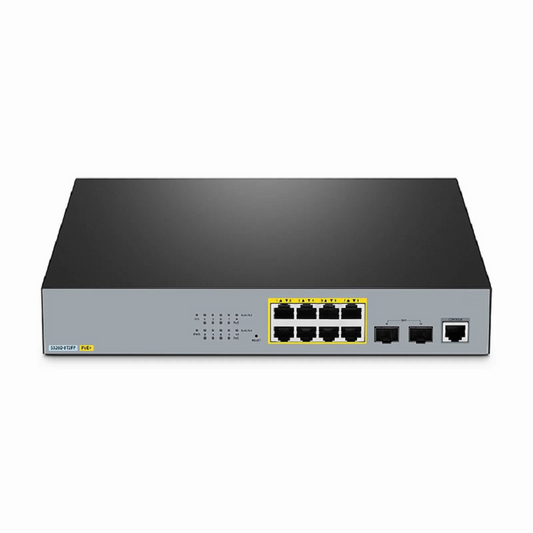 FyberOptix S3260-8T2FP, 8-Port Gigabit Ethernet L2+ PoE+ Switch, 8 x PoE+ Ports @240W, with 2 x 1Gb SFP Uplinks, Support IEEE 802.3af/at