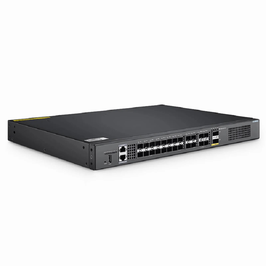 FyberOptix S5860-20SQ, 24-Port Ethernet L3 Switch, 20 x 10Gb SFP+, with 4 x 25Gb SFP28 and 2 x 40Gb QSFP+, Support Stacking, Broadcom Chip