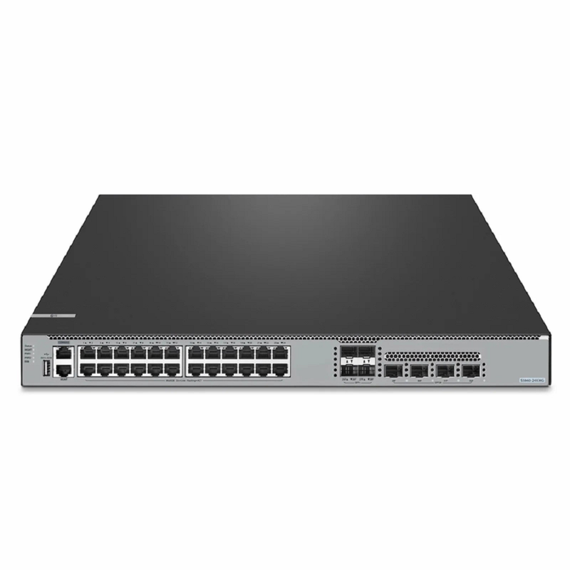 FyberOptix S5860-24XMG, 24-Port Ethernet L3 Switch, 24 x 10GBASE-T/Multi-Gigabit Ports, 4 x 10Gb SFP+, with 4 x 25Gb SFP28 Uplinks, Support Stacking, Broadcom Chip