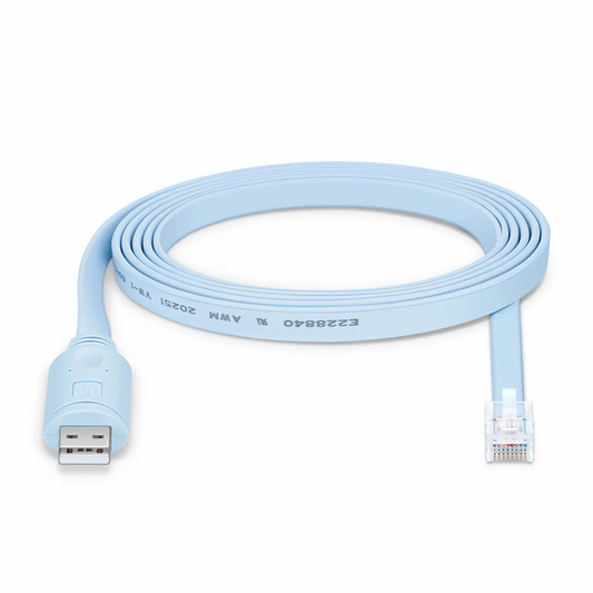 FyberOptix 7ft (2m) USB (Male) to RJ45 (Male) Console Cable, Blue