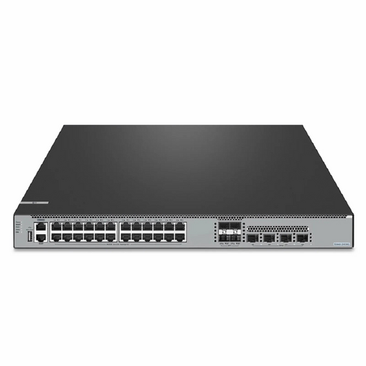 FyberOptix S5860-24XMG, 24-Port Ethernet L3 Switch, 24 x 10GBASE-T/Multi-Gigabit Ports, 4 x 10Gb SFP+, with 4 x 25Gb SFP28 Uplinks, Support Stacking, Broadcom Chip