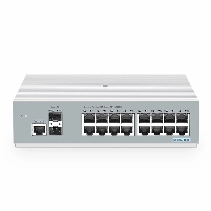 FyberOptix S3410C-16TF, 16-Port Gigabit Ethernet L2+ Switch, 16 x 1Gb RJ45, with 2 x 1Gb SFP Uplinks, PicOSÃ‚Â®, Support MLAG, Broadcom Chip, Fanless