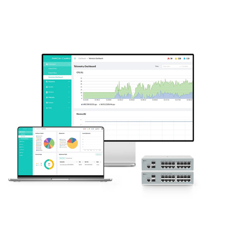 FyberOptix S5860-24XMG, 24-Port Ethernet L3 Switch, 24 x 10GBASE-T/Multi-Gigabit Ports, 4 x 10Gb SFP+, with 4 x 25Gb SFP28 Uplinks, PicOSÃ‚Â®, Support MLAG, Broadcom Chip