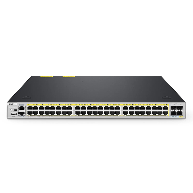 FyberOptix S5810-48TS-P, 48-Port Gigabit Ethernet L3 PoE+ Switch, 48 x PoE+ Ports @740W, with 4 x 10Gb SFP+ Uplinks, PicOSA®, Support MLAG, Broadcom Chip