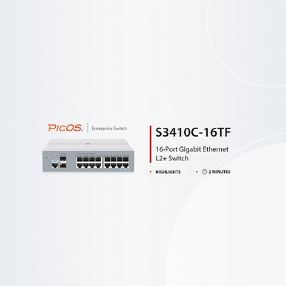 FyberOptix S5810-28TS, 28-Port Gigabit Ethernet L3 Switch, 24 x Gigabit RJ45, 4 x RJ45/SFP Combo Ports, with 4 x 10Gb SFP+ Uplinks, PicOSA®, Support MLAG, Broadcom Chip