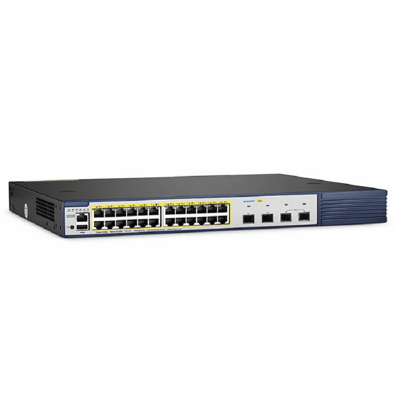FyberOptix S3410-24TS-P, 24-Port Gigabit Ethernet L2+ PoE+ Switch, 24 x PoE+ Ports @740W, with 2 x 10Gb SFP+ Uplinks and 2 x Combo SFP Ports, PicOSA®, Support MLAG, Broadcom Chip