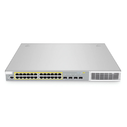 FyberOptix S3410L-24TF-P, 24-Port Ethernet L2+ PoE+ Switch, 24 x PoE+ Ports @370W, with 4 x 1Gb SFP Uplinks, PicOSA®, Support MLAG, Broadcom Chip