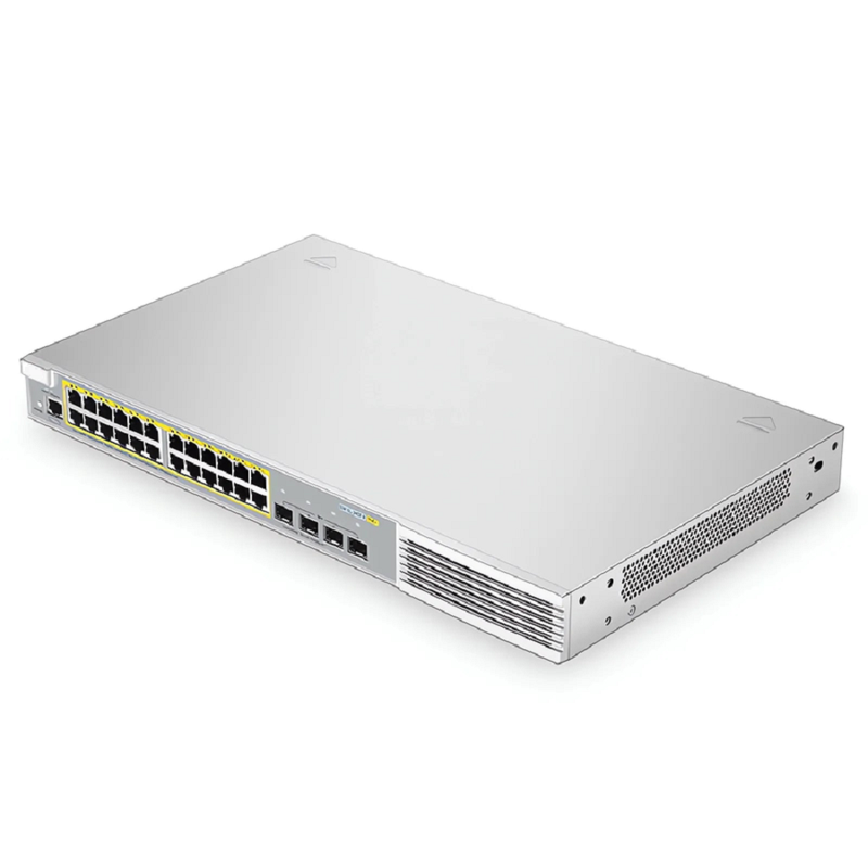 FyberOptix S3410L-24TF-P, 24-Port Ethernet L2+ PoE+ Switch, 24 x PoE+ Ports @370W, with 4 x 1Gb SFP Uplinks, PicOSÃ‚Â®, Support MLAG, Broadcom Chip