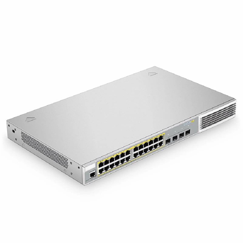 FyberOptix S3410L-24TF-P, 24-Port Ethernet L2+ PoE+ Switch, 24 x PoE+ Ports @370W, with 4 x 1Gb SFP Uplinks, PicOSÃ‚Â®, Support MLAG, Broadcom Chip