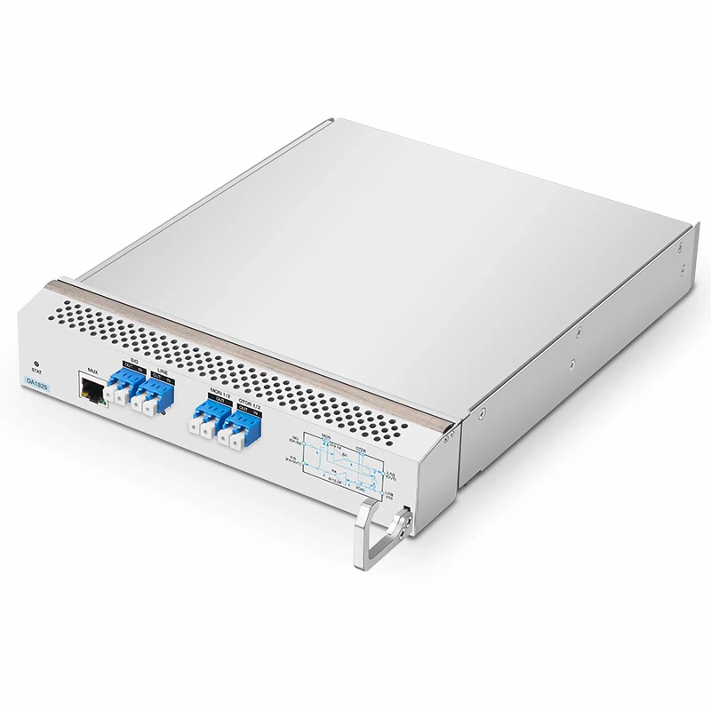 FyberOptix D7000 OA1825, DWDM EDFA Bidirectional Amplifier with PA 15-25dB and BA 8-18dB Gain, 21.5dBm Output for D7000 Series Managed Chassis, with Built in OSC, VOA