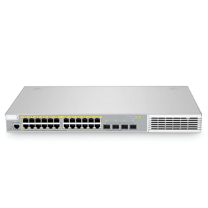 FyberOptix S3410L-24TF-P, 24-Port Ethernet L2+ PoE+ Switch, 24 x PoE+ Ports @370W, with 4 x 1Gb SFP Uplinks, PicOSA®, Support MLAG, Broadcom Chip