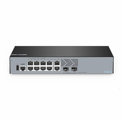 FyberOptix S3270-10TM, 10-Port Gigabit Ethernet L2+ Switch, 10 x Gigabit RJ45, with 2 x 1/2.5Gb SFP Uplinks, PicOSA®, Broadcom Chip