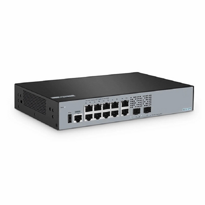 FyberOptix S3270-10TM, 10-Port Gigabit Ethernet L2+ Switch, 10 x Gigabit RJ45, with 2 x 1/2.5Gb SFP Uplinks, PicOSA®, Broadcom Chip
