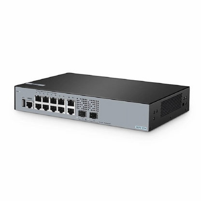 FyberOptix S3270-10TM, 10-Port Gigabit Ethernet L2+ Switch, 10 x Gigabit RJ45, with 2 x 1/2.5Gb SFP Uplinks, PicOSA®, Broadcom Chip