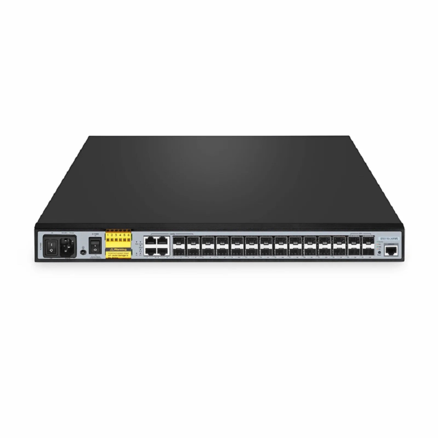 FyberOptix IES5110-20FMS, 20-Port Ethernet L2+ Managed Industrial Switch, 10 x 1Gb SFP, 10 x 1/2.5Gb SFP, with 4 x 1Gb RJ45/SFP Combo, 4 x 10Gb SFP+, Wide-Temp