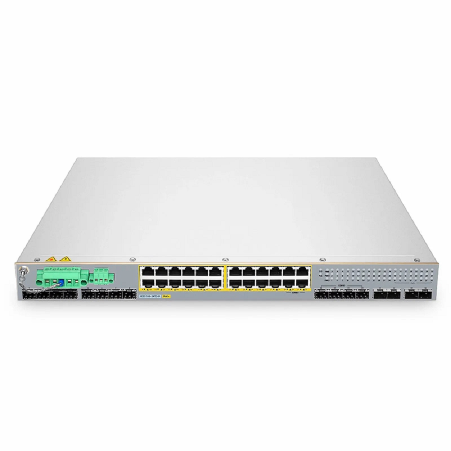 FyberOptix IES5100-24TS-P, 24-Port Gigabit Ethernet L2+ Managed Industrial PoE+ Switch, 20 x PoE+ Ports @720W, with 4 x 1Gb RJ45/SFP Combo, 8 x 1Gb SFP and 4 x 10Gb SFP+, -40 to 75Ã‚Â°C Operating Temperature