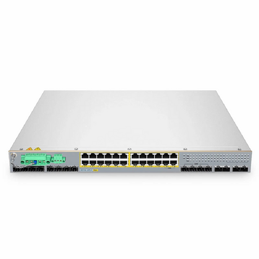 FyberOptix IES5100-24TS-P, 24-Port Gigabit Ethernet L2+ Managed Industrial PoE+ Switch, 20 x PoE+ Ports @720W, with 4 x 1Gb RJ45/SFP Combo, 8 x 1Gb SFP and 4 x 10Gb SFP+, -40 to 75Ã‚Â°C Operating Temperature