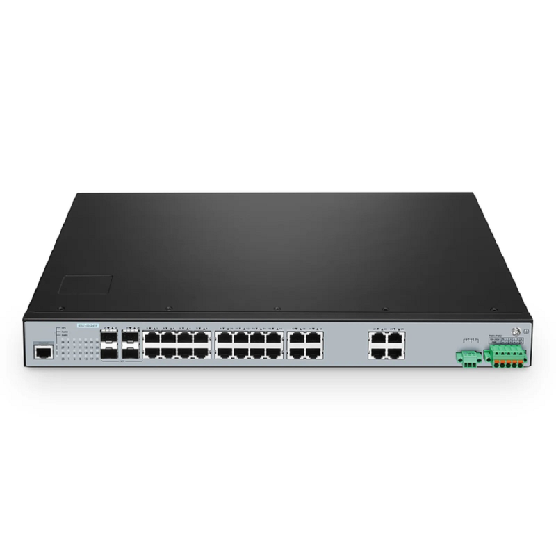 FyberOptix IES5100-24TF, 24-Port Gigabit Ethernet L2+ Managed Industrial Switch, 24 x 10/100/1000BASE-T, with 4 x 1Gb SFP, -40 to 85Ã‚Â°C Operating Temperature