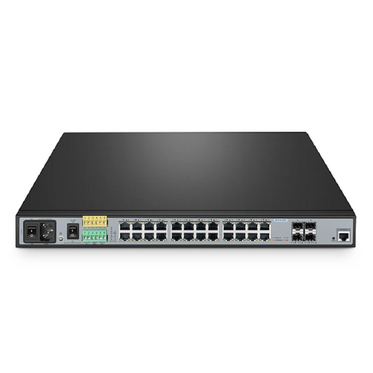FyberOptix IES3110-24TF, 24-Port Gigabit Ethernet L2+ Managed Industrial Switch, 20 x 10/100/1000BASE-T, with 4 x 1Gb RJ45/SFP Combo, -40 to 75Ã‚Â°C Operating Temperature